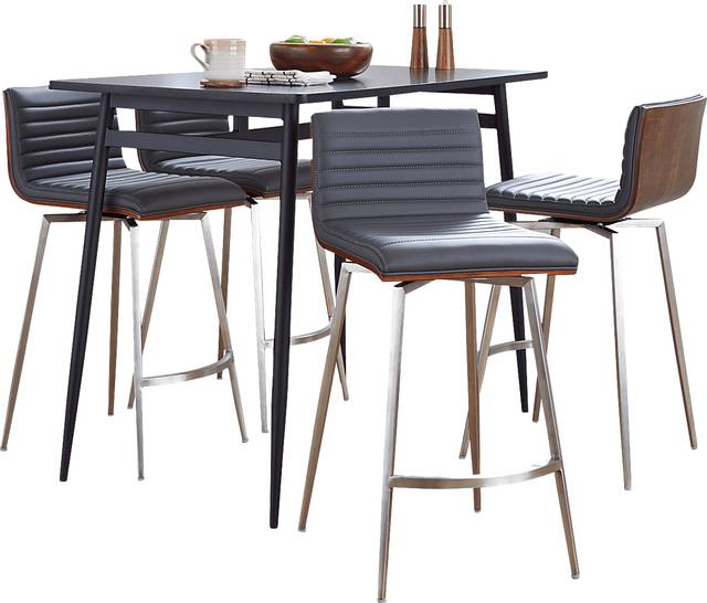 Dayze I Gray Swivel 5 Pc Counter Height Dining Set - Thumbnail - Image 4