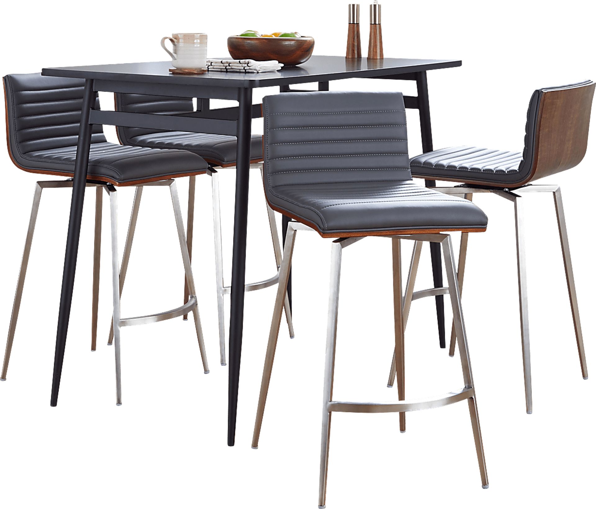 Dayze I Gray Swivel 5 Pc Counter Height Dining Set - Image 4