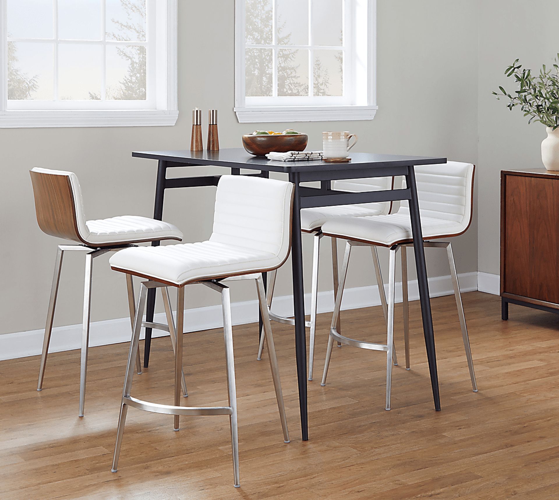 Dayze I White Swivel 5 Pc Counter Height Dining Set - Image 3