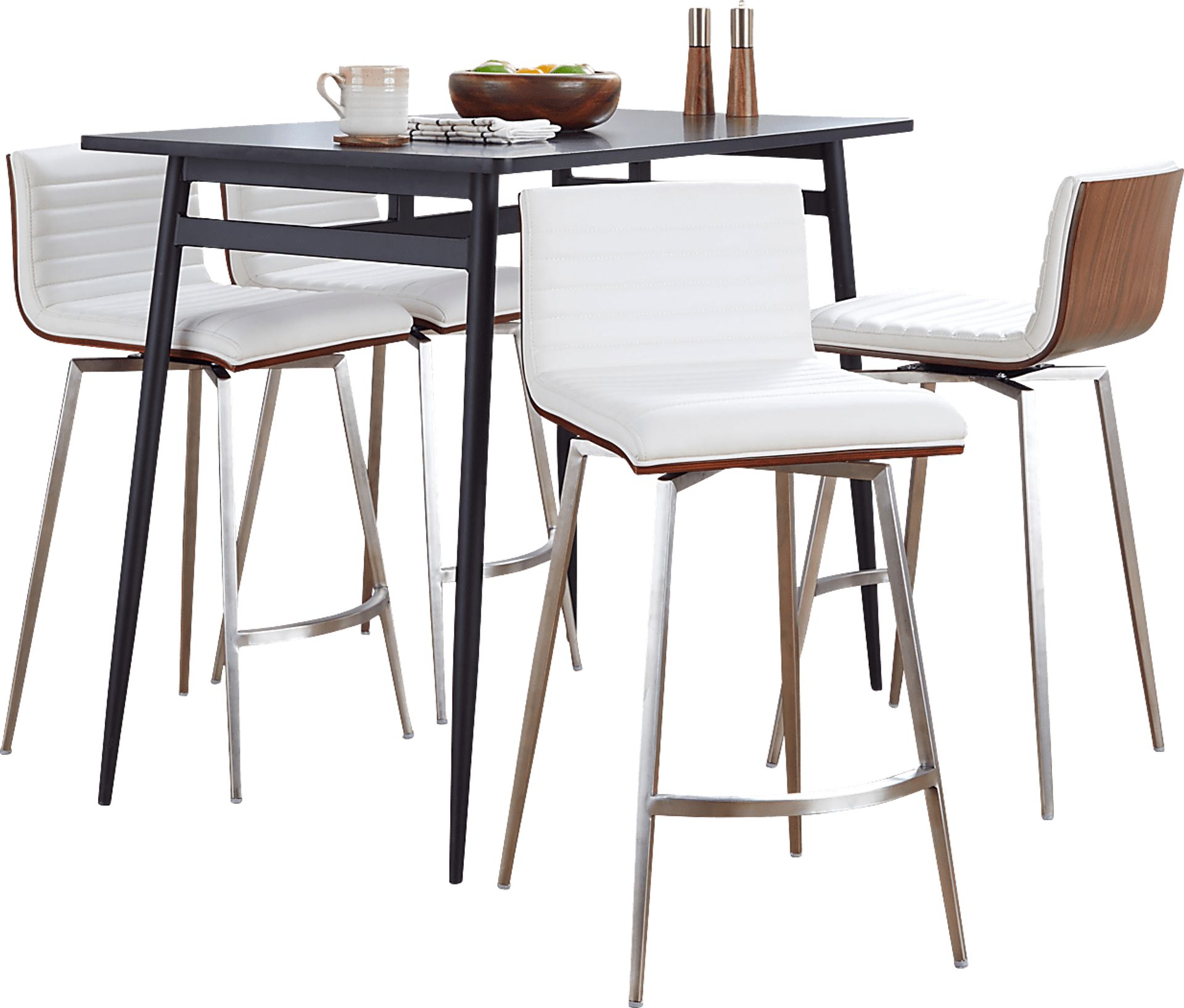 Dayze I White Swivel 5 Pc Counter Height Dining Set - Image 4