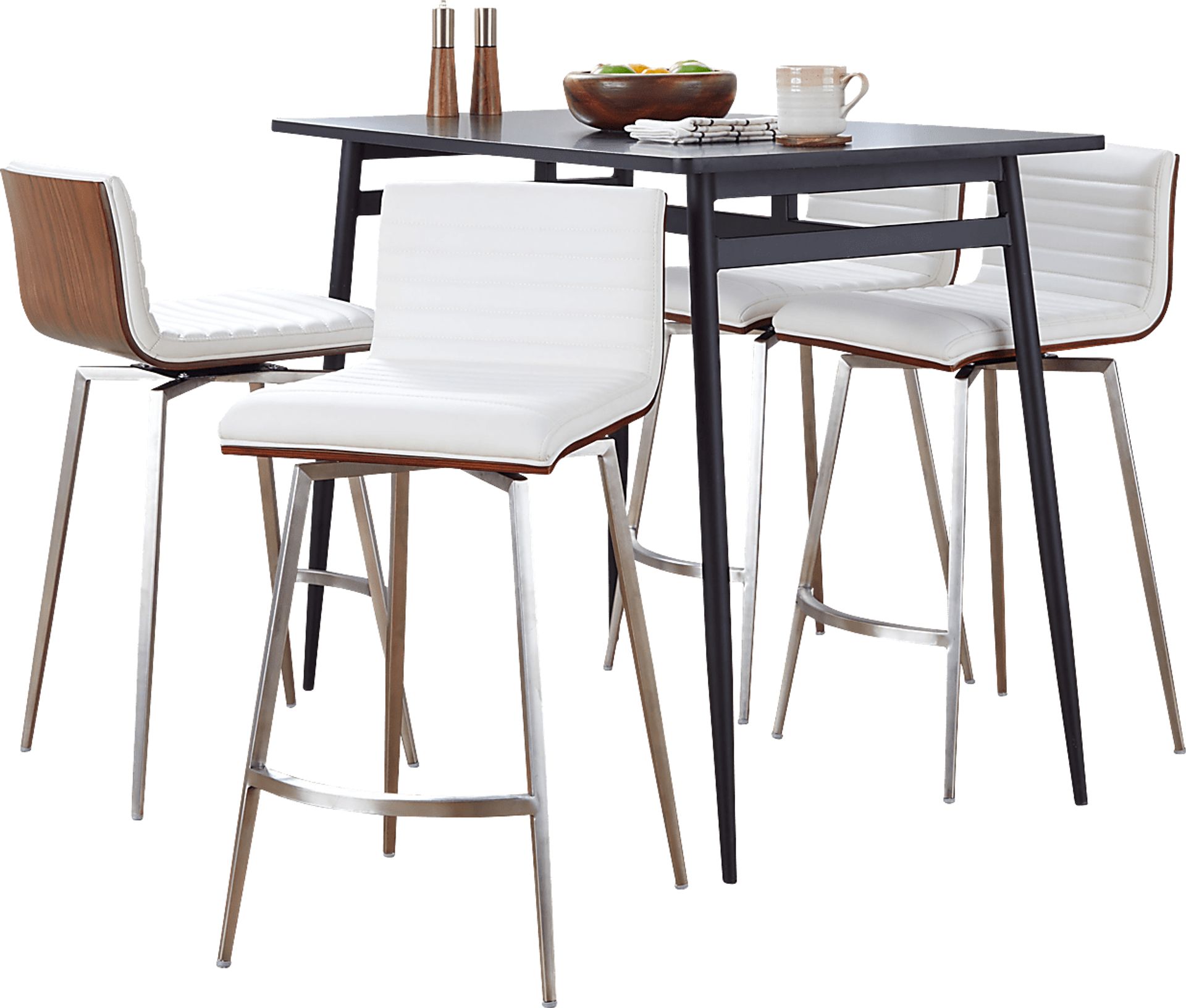 Dayze I White Swivel 5 Pc Counter Height Dining Set - Image 1