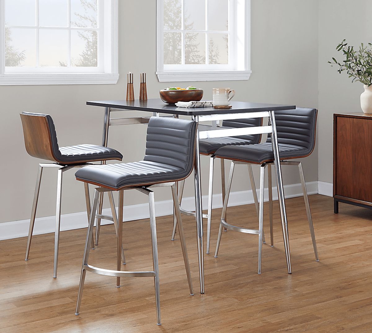 Dayze II Chrome Metal 5 Pc Dining Set | Rooms to Go