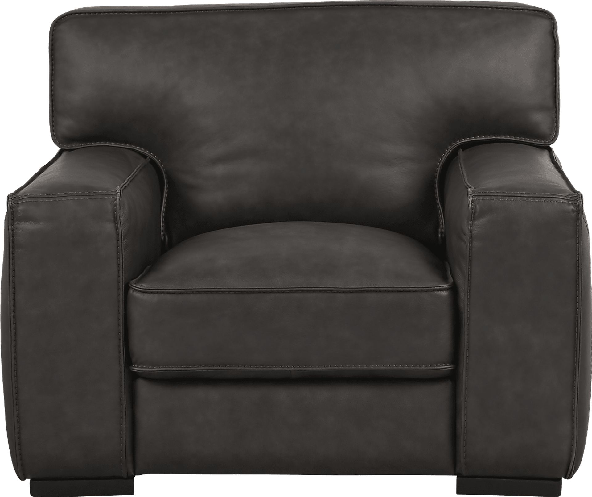 Cindy Crawford Home Deangelo Dark Gray Leather Chair - Image 2
