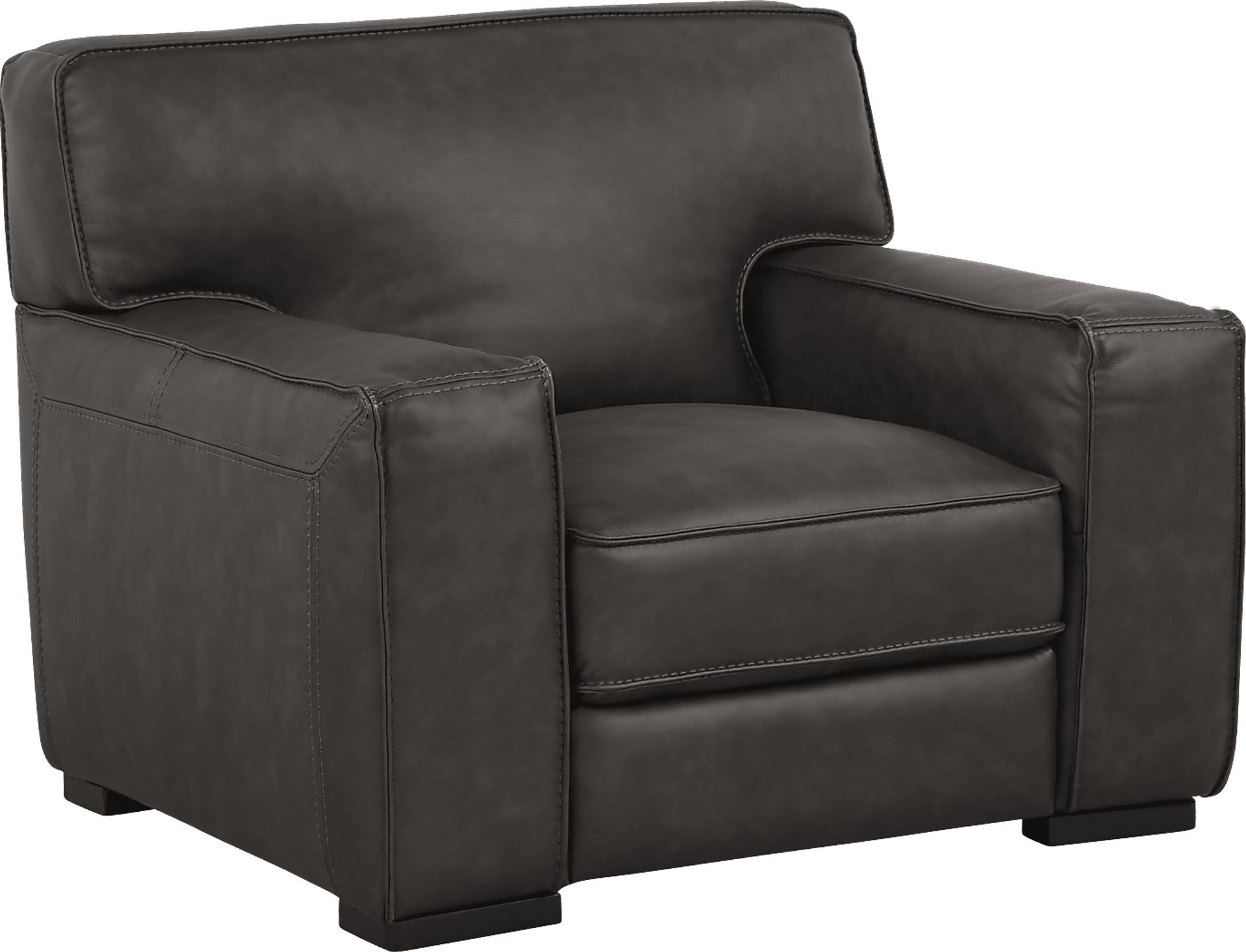 Cindy Crawford Home Deangelo Dark Gray Leather Chair - Image 1