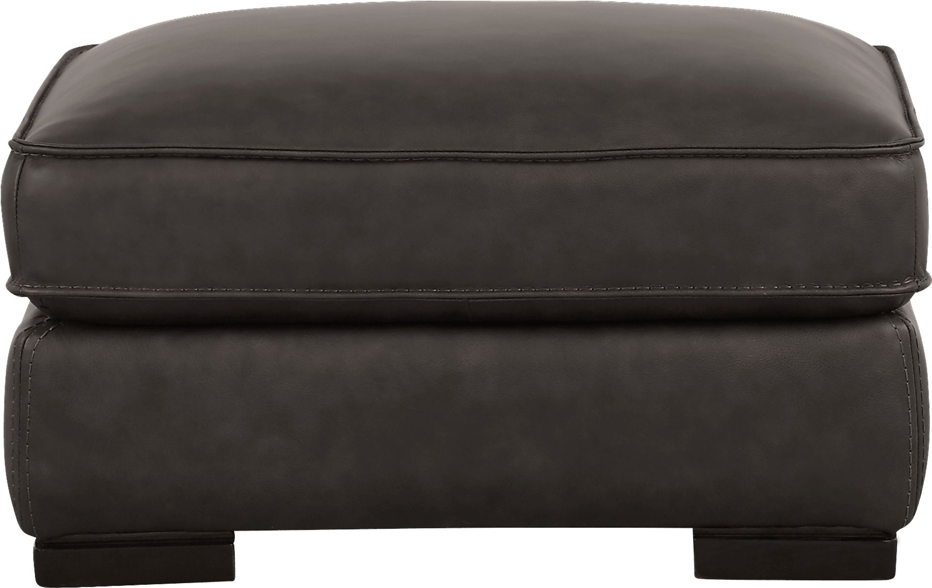 Cindy Crawford Home Deangelo Dark Gray Leather Ottoman - Image 2