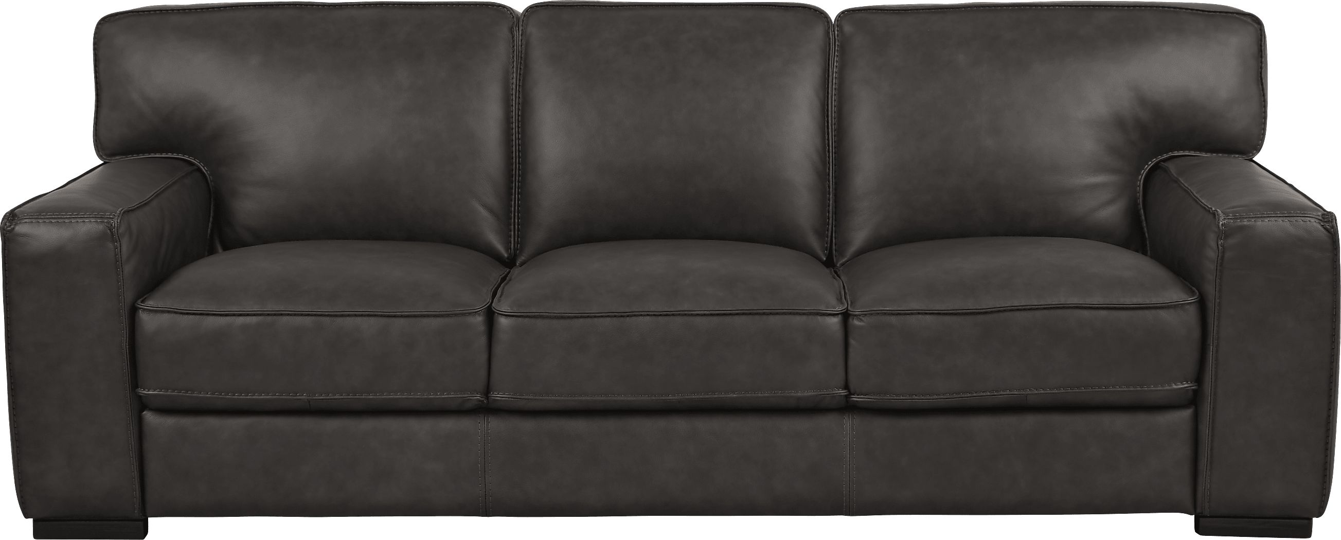 Cindy Crawford Home Deangelo Dark Gray Leather Sofa Rooms To Go