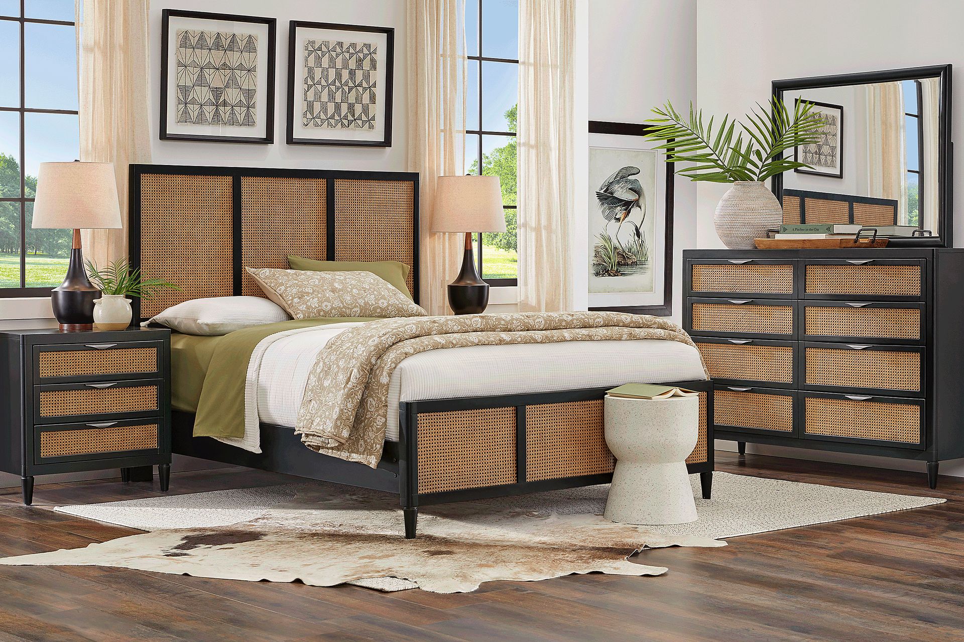 Deanwood Black 7 Pc King Woven Bedroom - Image 1