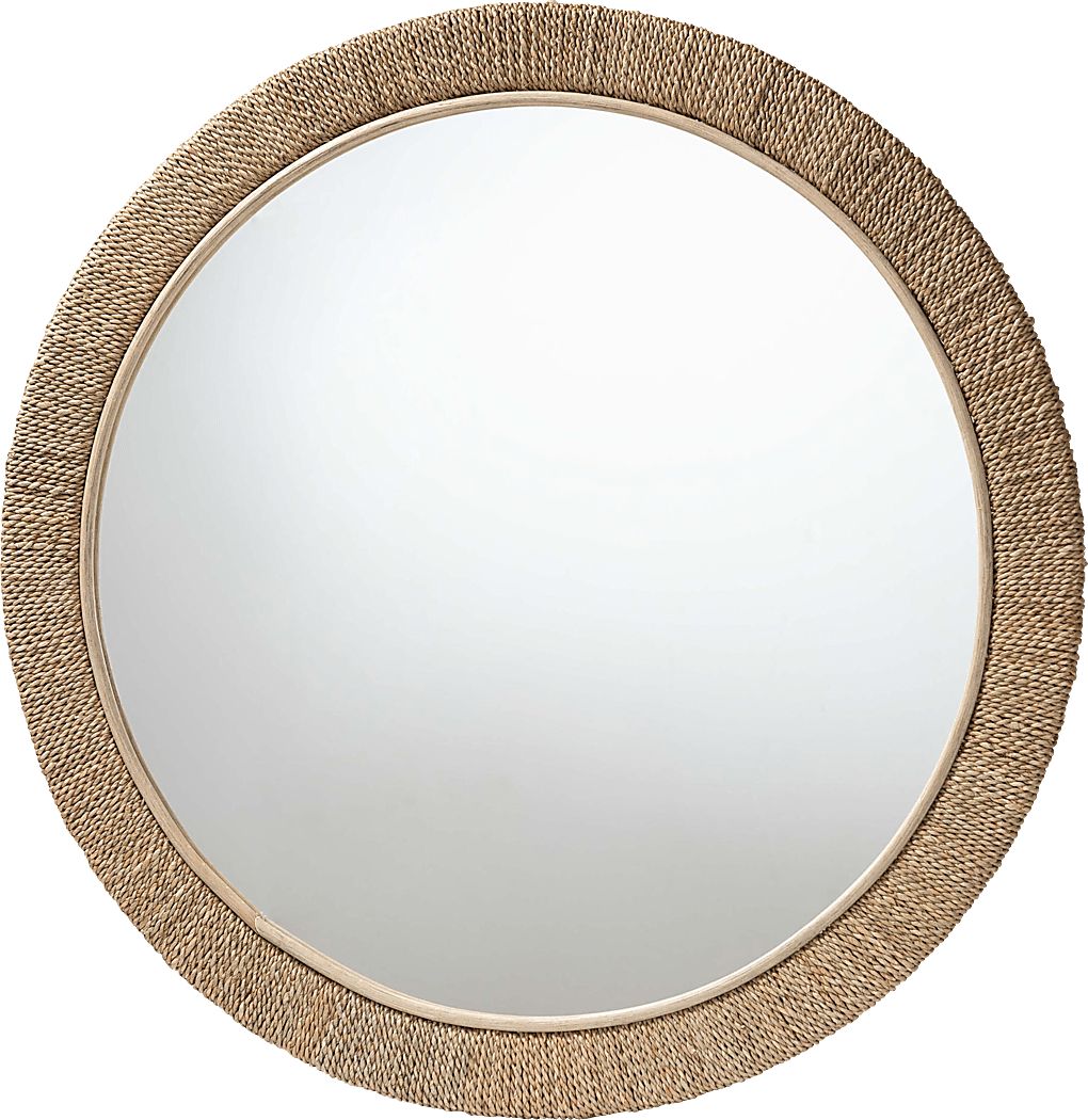 Deaven Brown Round Mirror