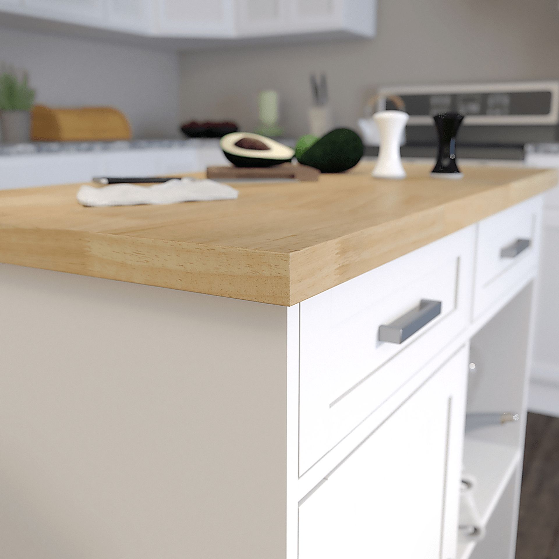 Deblyn White Kitchen Cart - Image 6