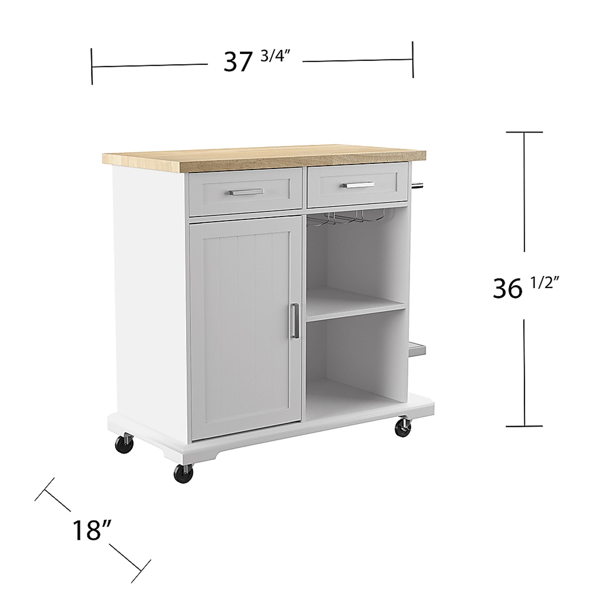 Deblyn White Kitchen Cart - Image 8