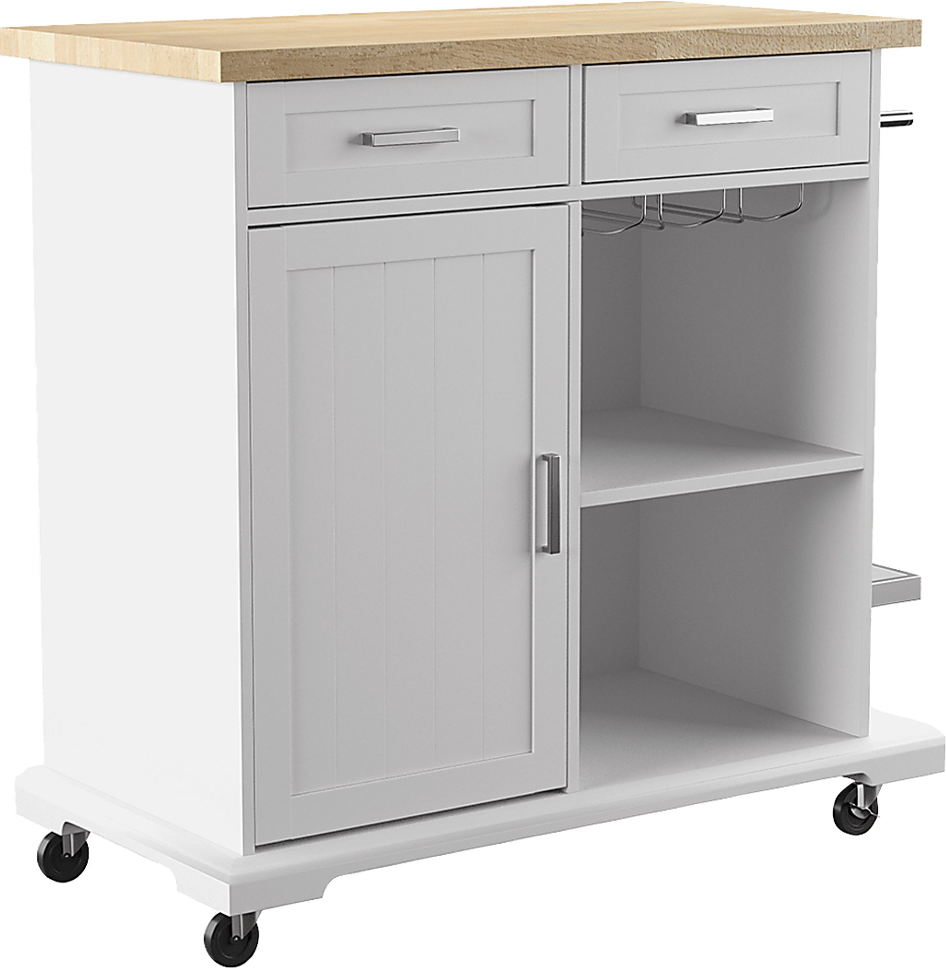 Deblyn White Kitchen Cart - Image 1