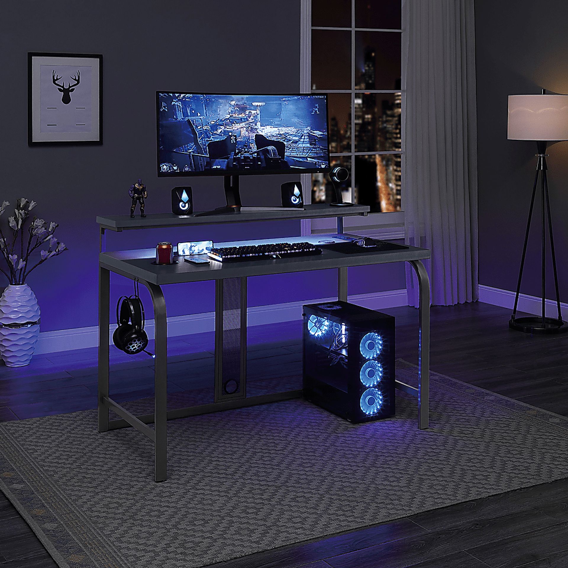 Deckard Gray Gaming Desk - Image 11