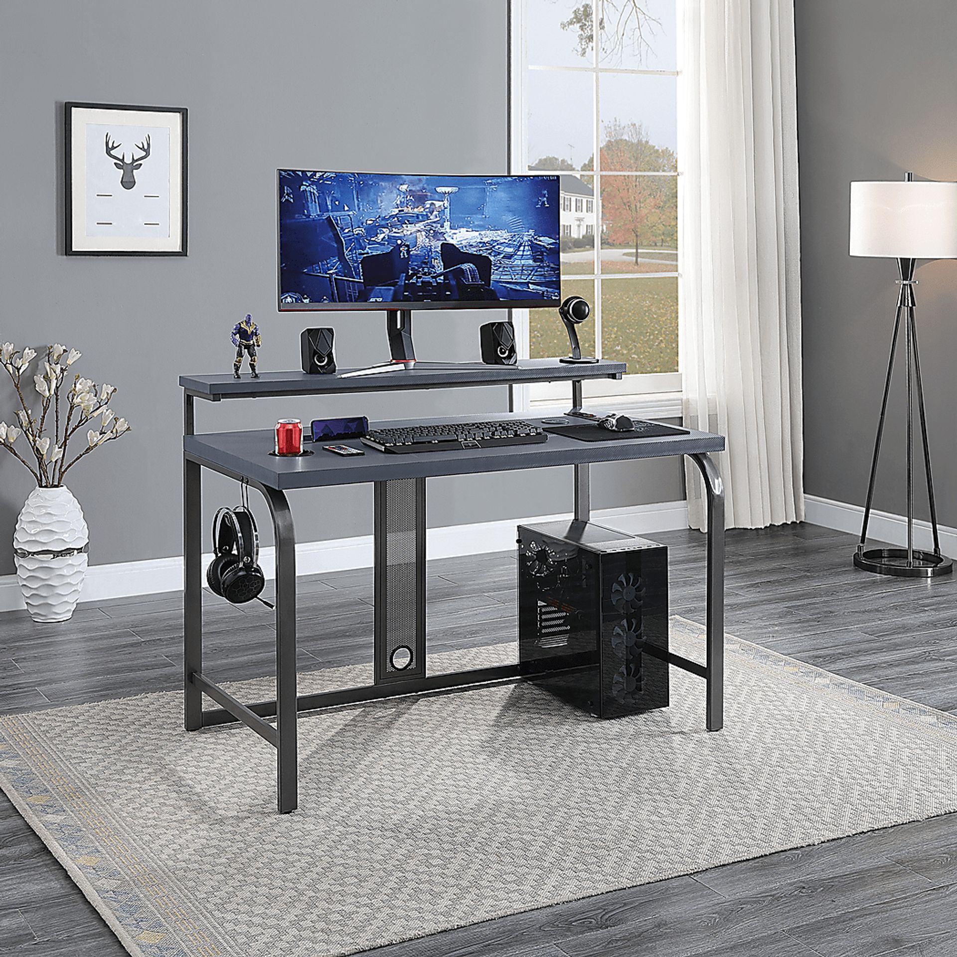Deckard Gray Gaming Desk - Image 12