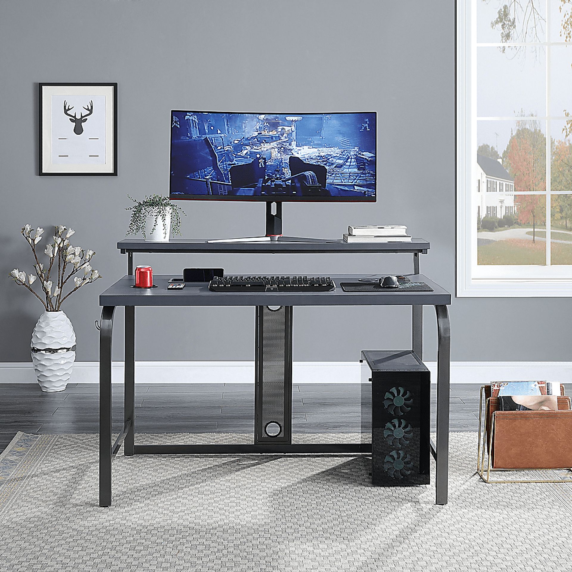 Deckard Gray Gaming Desk - Image 13