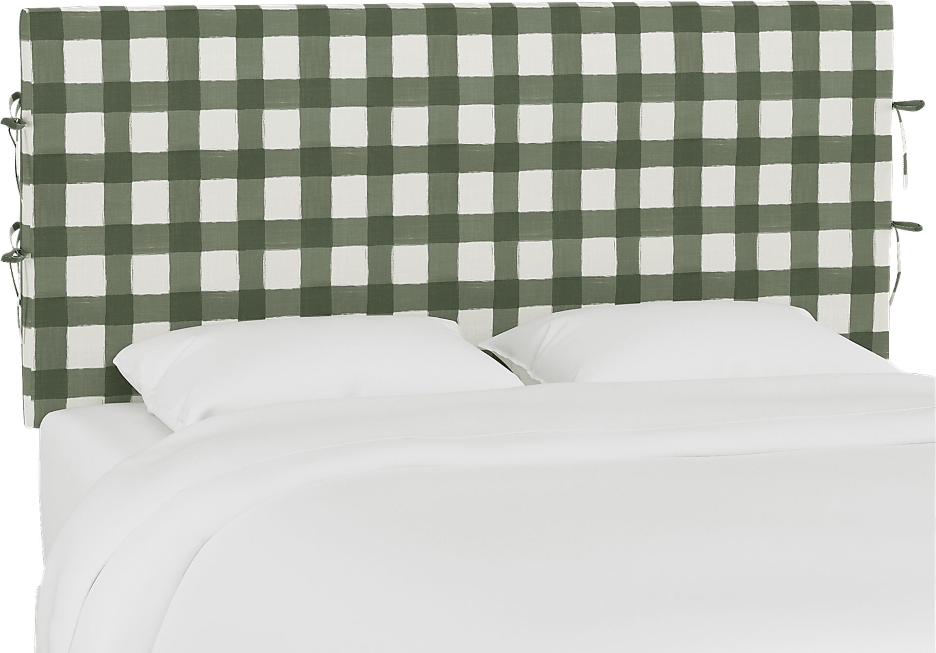 Deep Forest Sage Queen Upholstered Headboard - Image 1