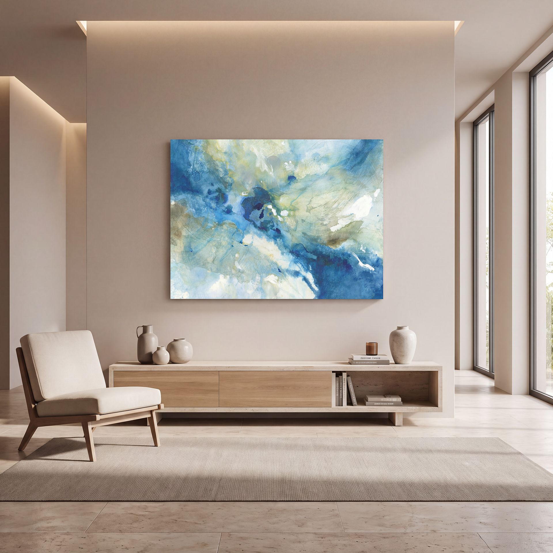 Deep Streams Blue Artwork - Image 4