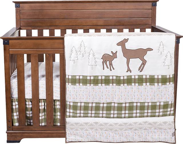 Deer Lodge Green 3 Pc Baby Bedding Set - Thumbnail - Image 1