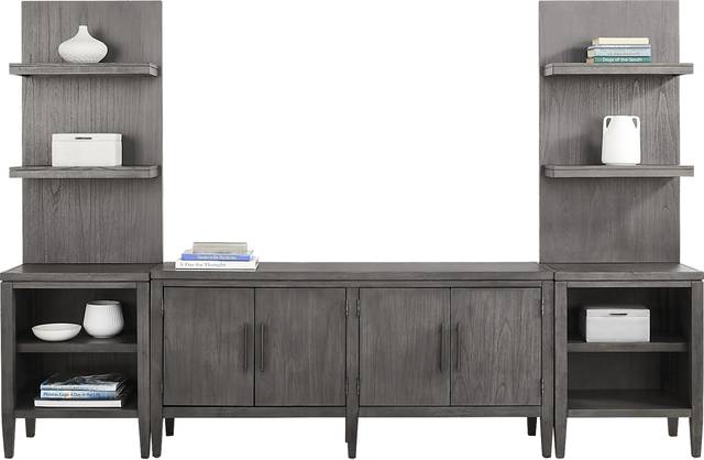 Deer Mountain Gray 3 Pc Wall Unit with 65 in. Console - Thumbnail - Image 2