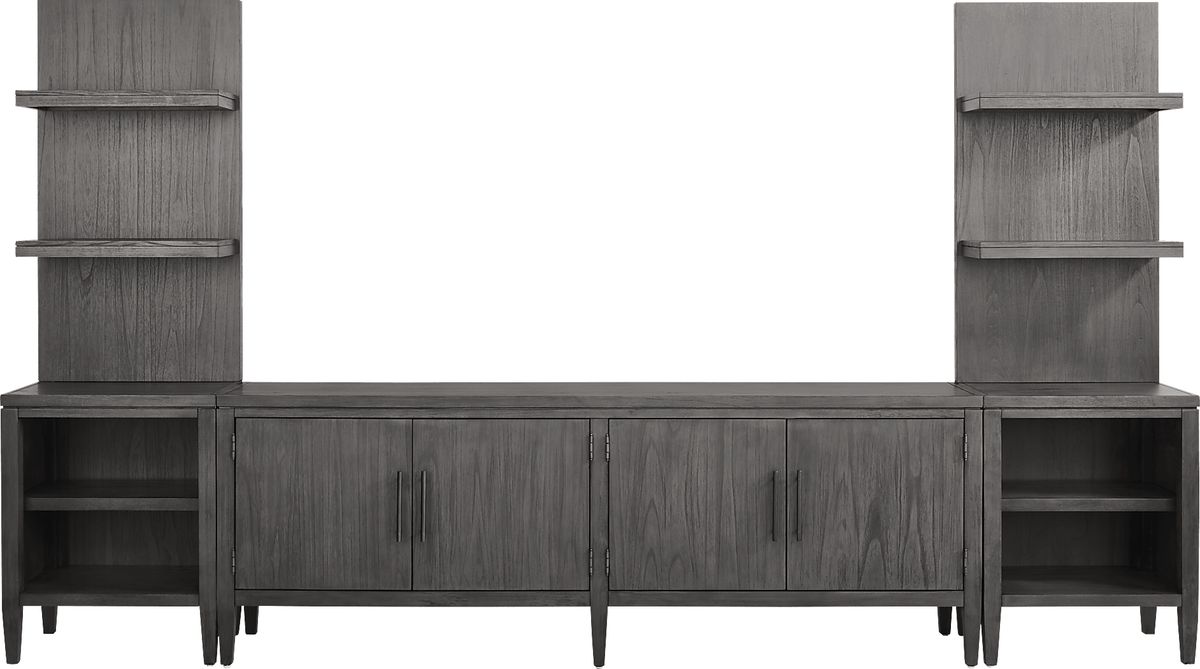 Deer Mountain 3 Pc Gray Wall Unit With 85 in. Console Rooms to Go