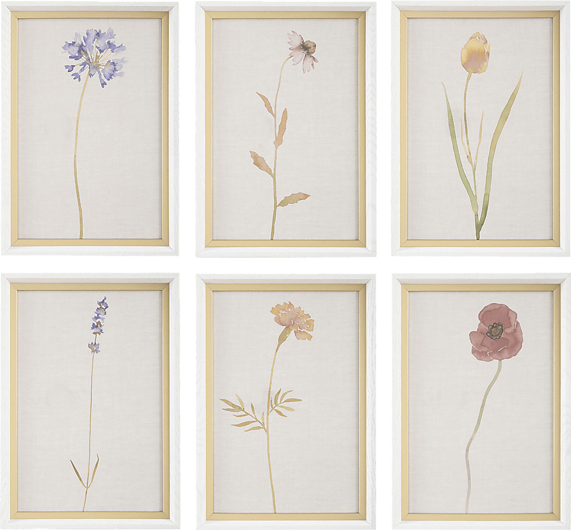 Deffi White Artwork, Set of 6 - Image 1