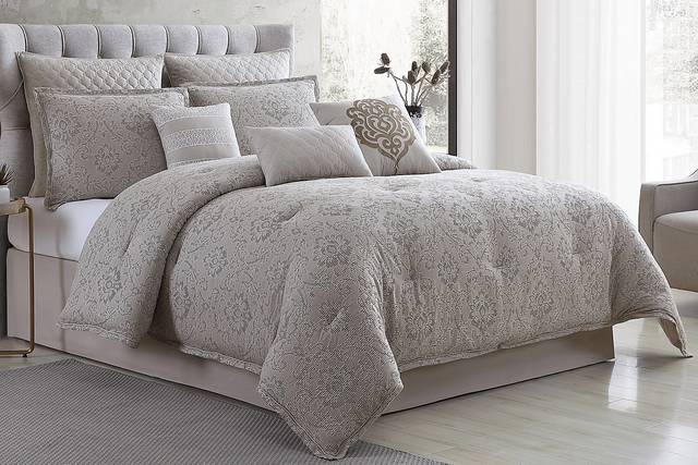 Defremeny Beige 9 Pc Queen Comforter Set - Thumbnail - Image 2
