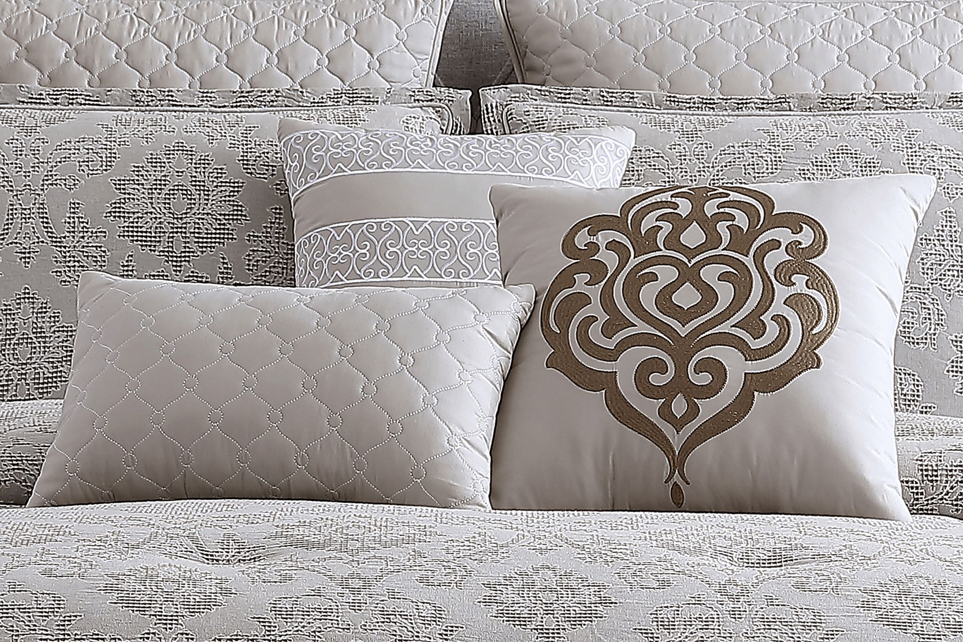 Defremeny Beige 9 Pc Queen Comforter Set - Image 5