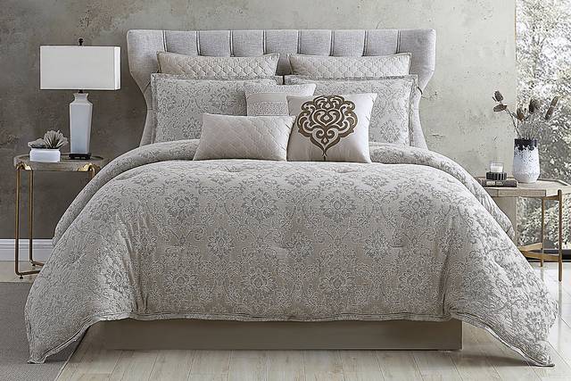 Defremeny Beige 9 Pc Queen Comforter Set - Thumbnail - Image 1