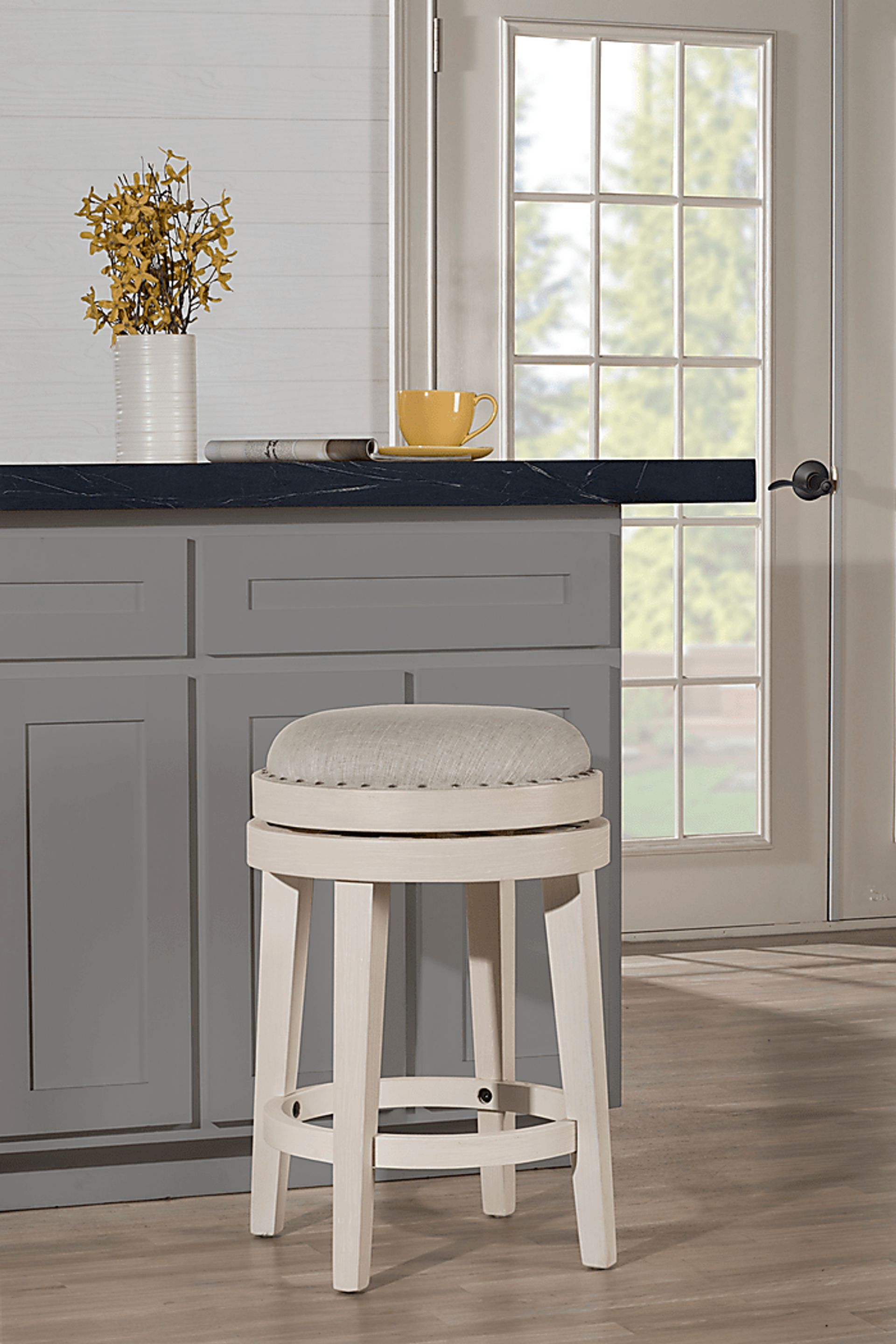 Deines White Swivel Counter Height Stool - Image 5