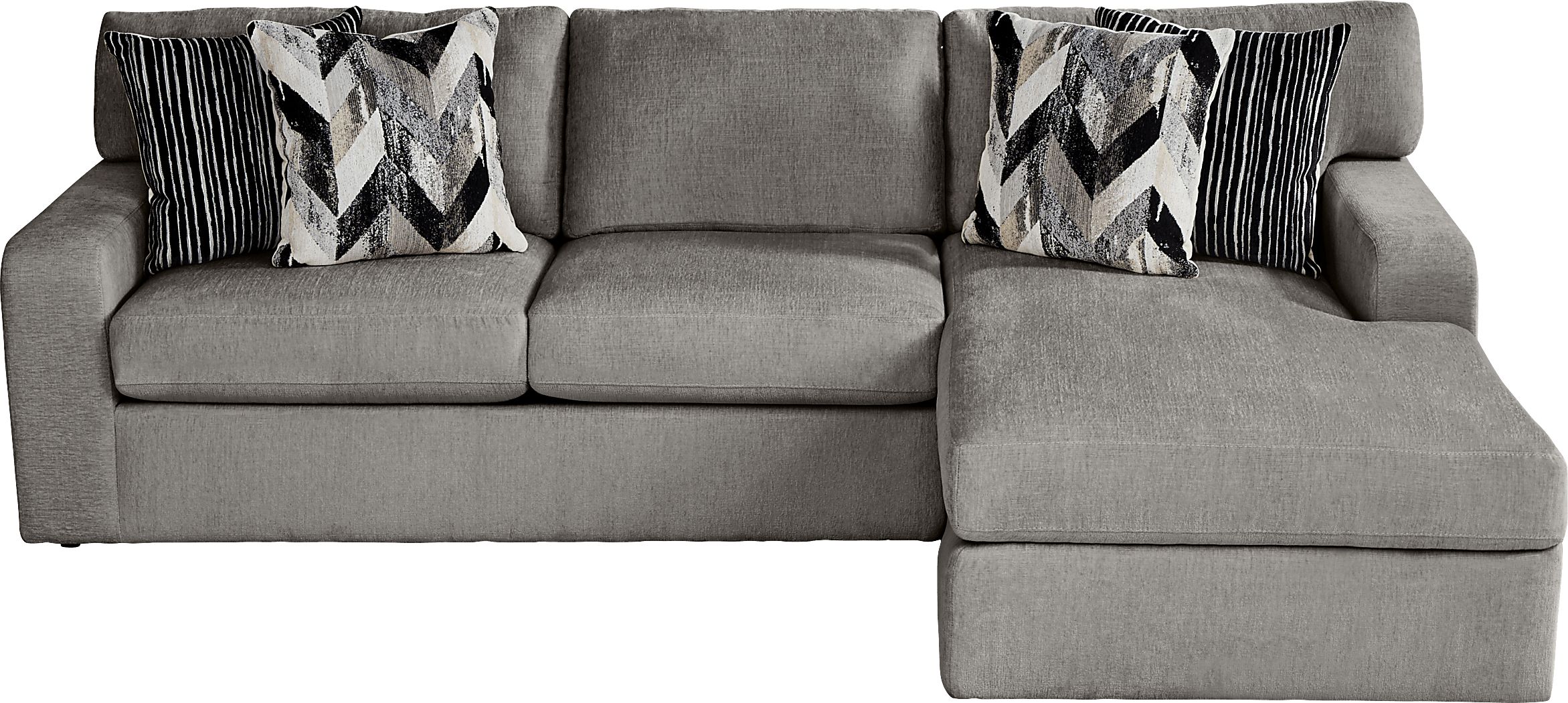Dekker Park 5 Pc Gray Chenille Fabric Living Room Set With 2 Pc