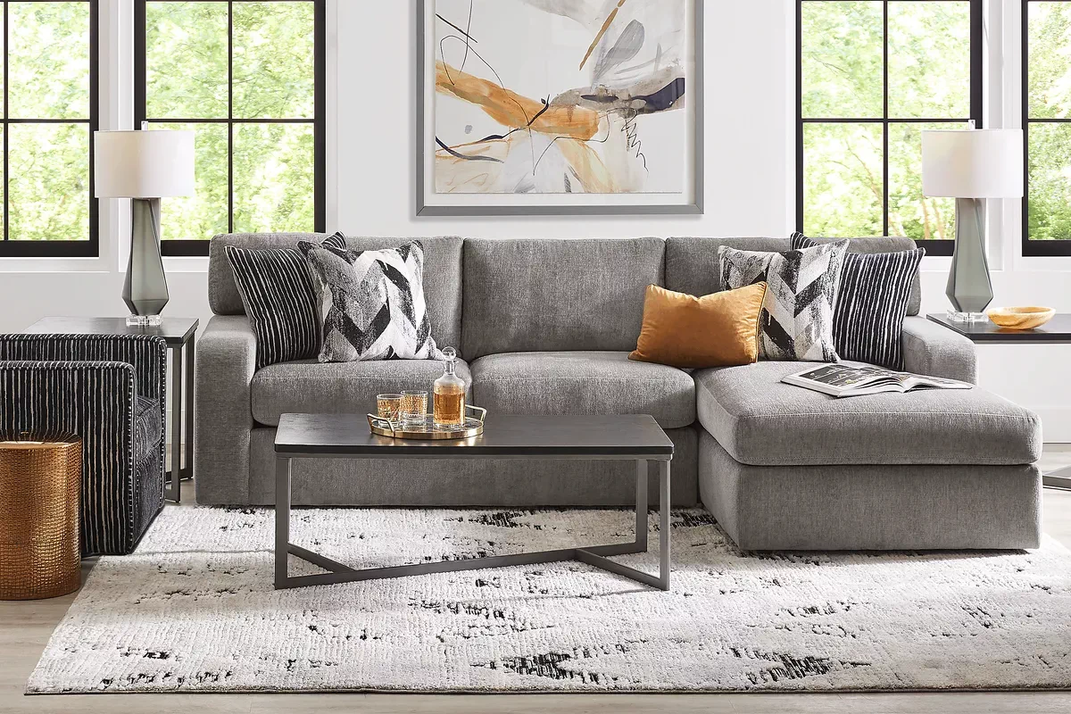 Gray 2 piece deals sectional