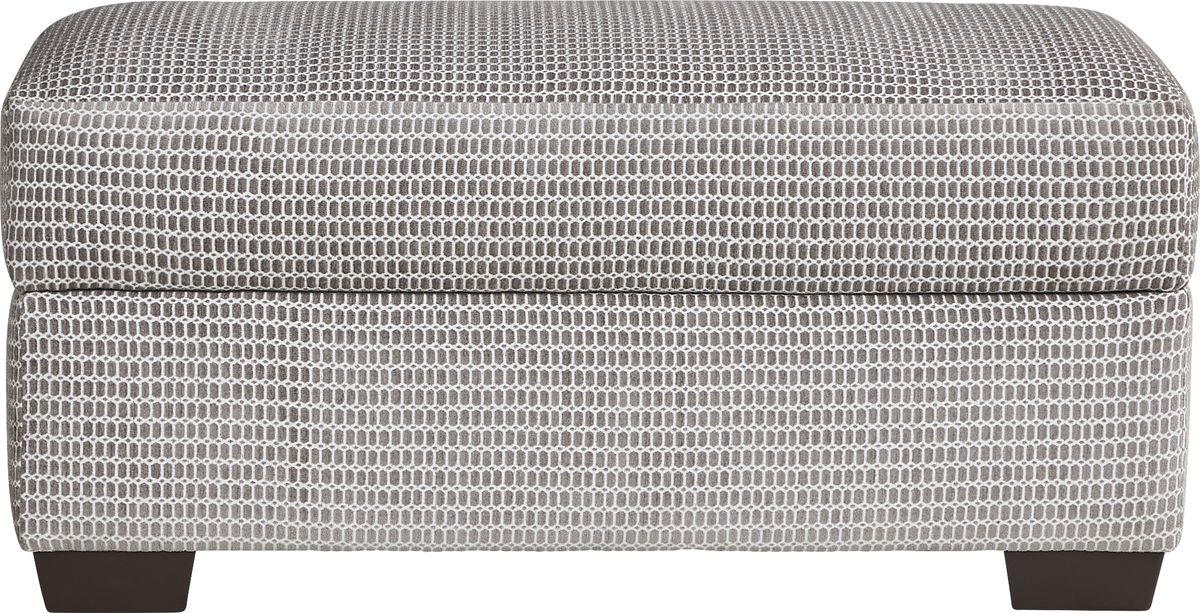 Dekker Park Gray Chenille Fabric Storage Ottoman | Rooms to Go
