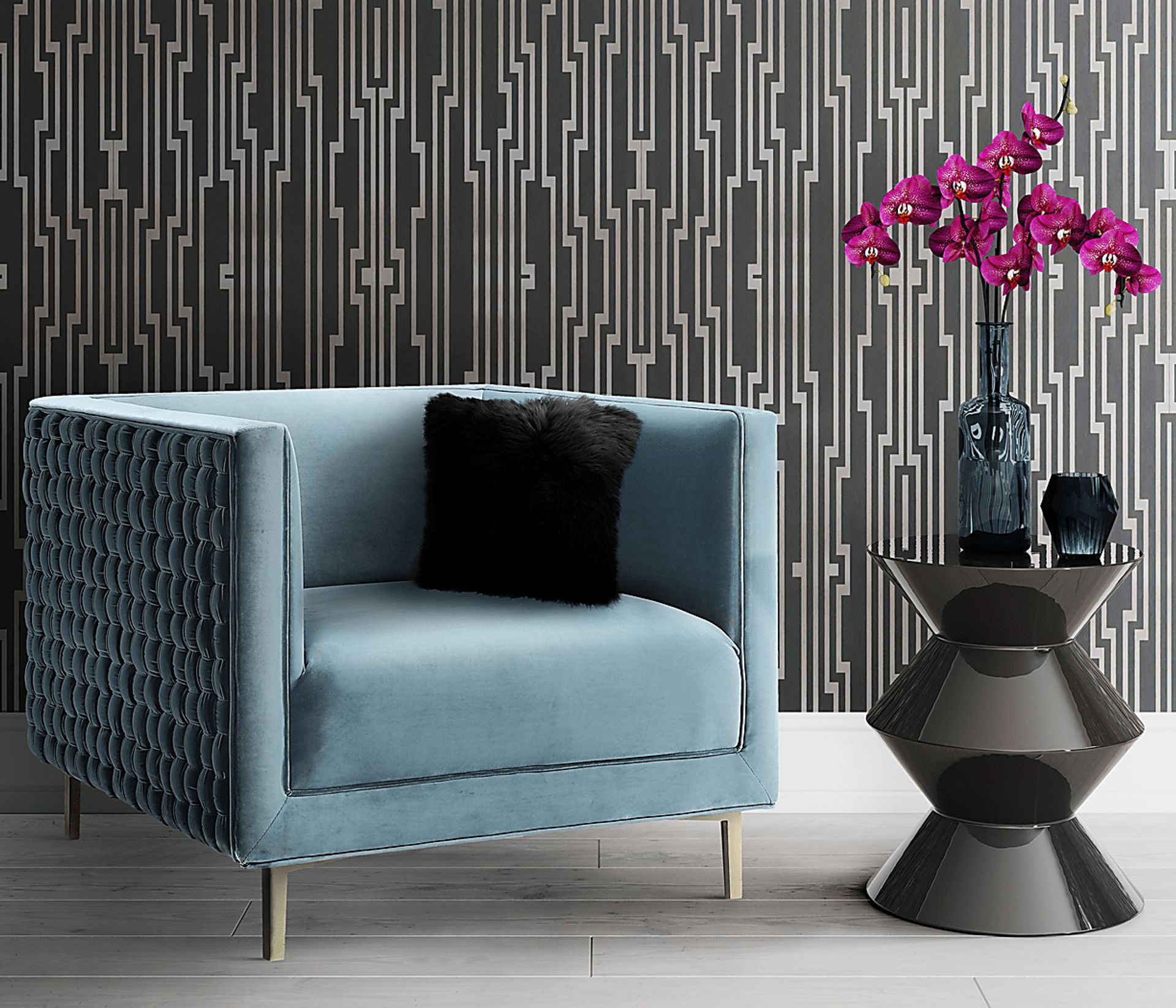 Del Ann Blue Accent Chair - Image 5
