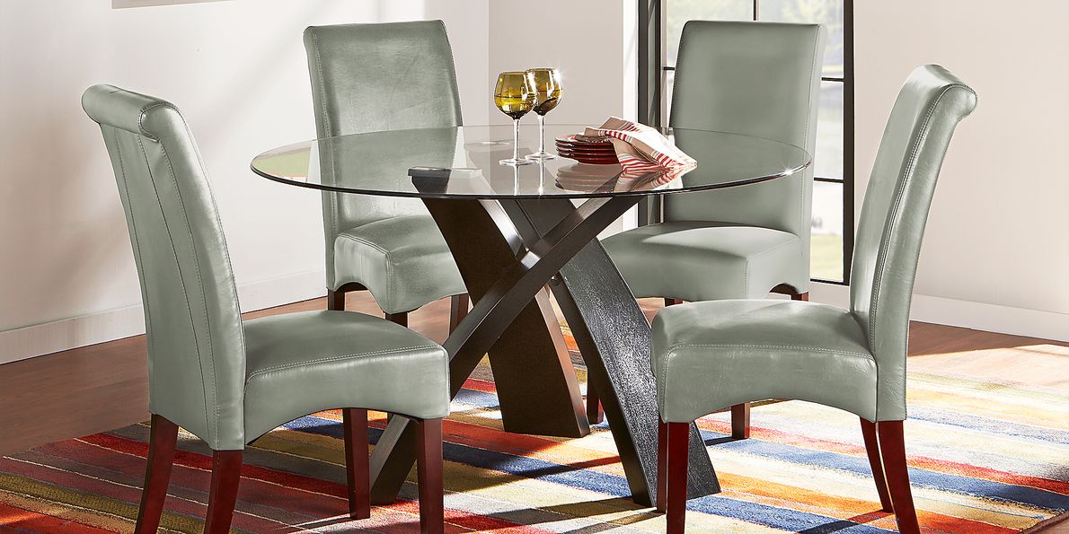 Rooms to go 2025 glass dining table set