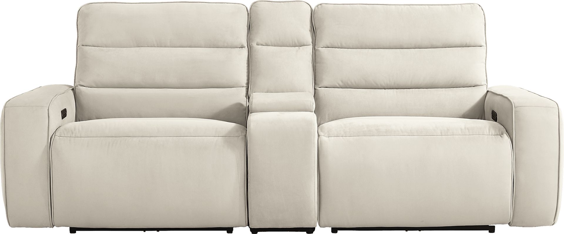 Del Mar Ivory Dual Power Reclining Loveseat - Image 2