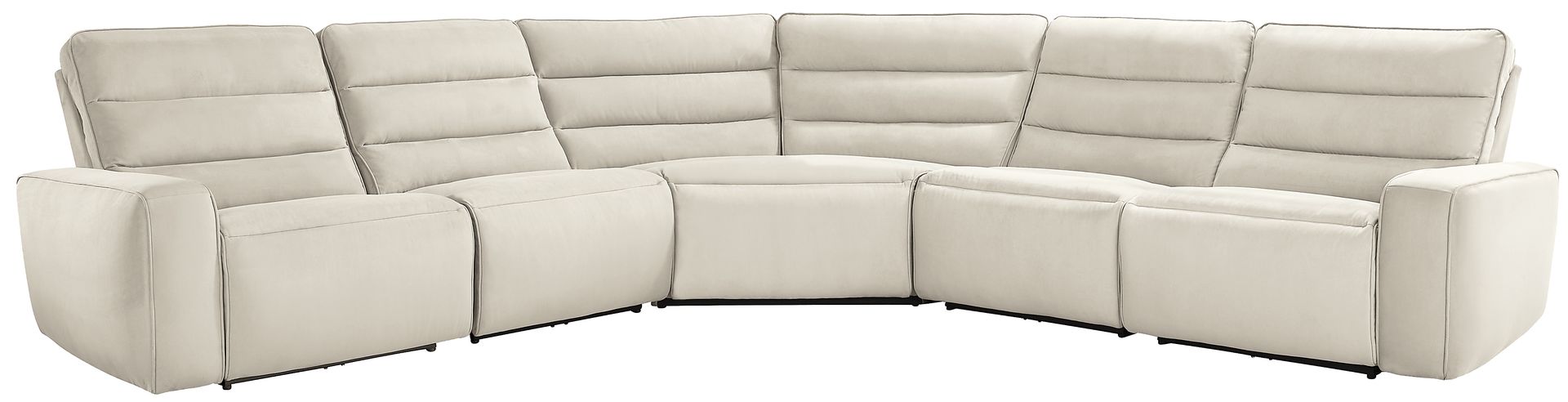 Del Mar Ivory 5 Pc Dual Power Sectional - Image 3