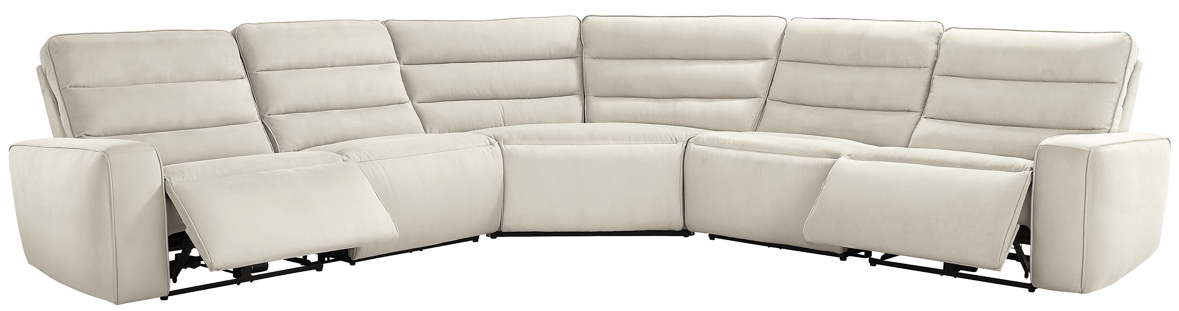 Del Mar Ivory 5 Pc Dual Power Sectional