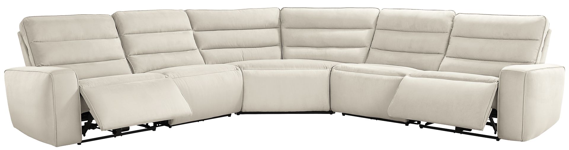 Del Mar Ivory 5 Pc Dual Power Sectional - Image 1