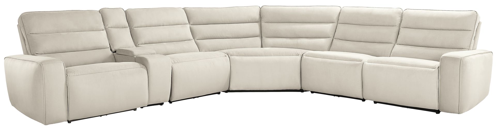 Del Mar Ivory 6 Pc Dual Power Sectional - Image 3