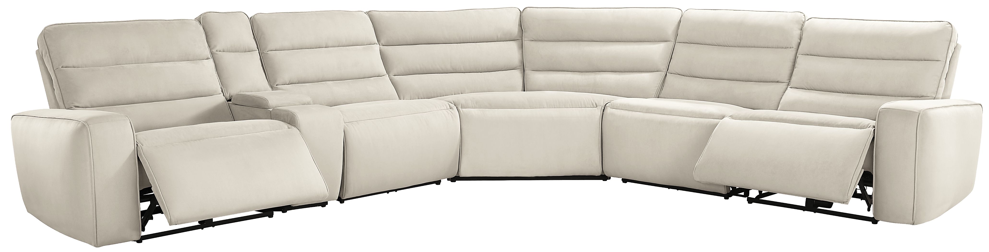 Del Mar Ivory 6 Pc Dual Power Sectional