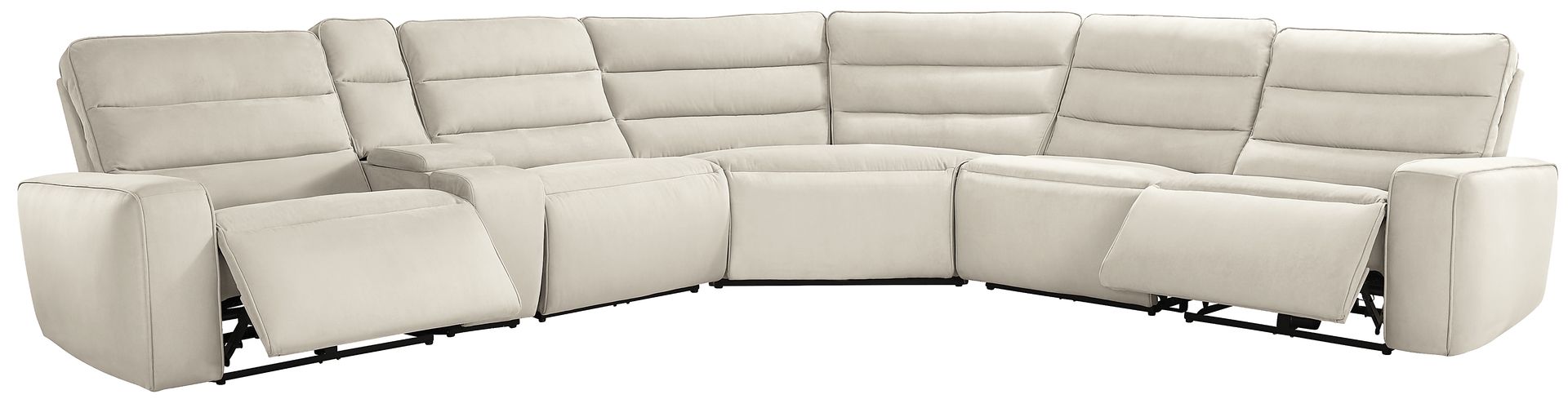Del Mar Ivory 6 Pc Dual Power Sectional - Image 1