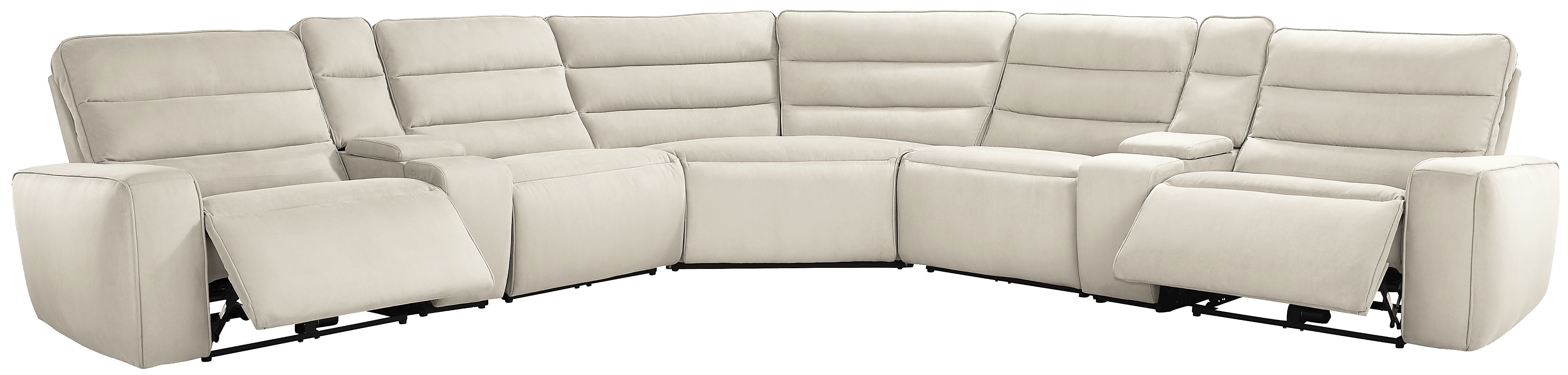 Del Mar Ivory 7 Pc Dual Power Sectional