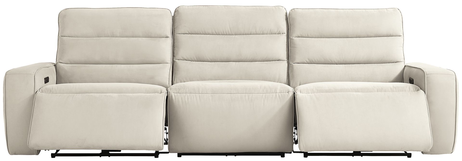 Del Mar Ivory Dual Power Sofa - Image 1
