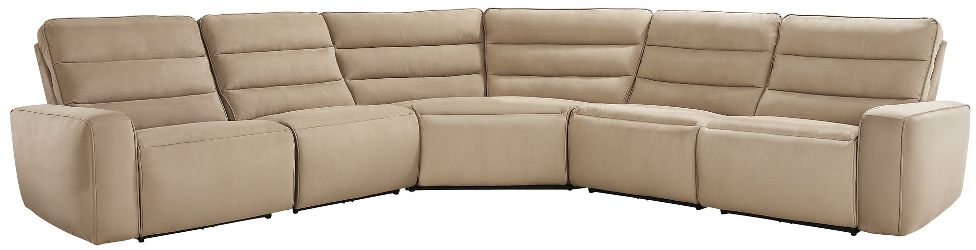 Del Mar Sand 5 Pc Dual Power Sectional - Image 3