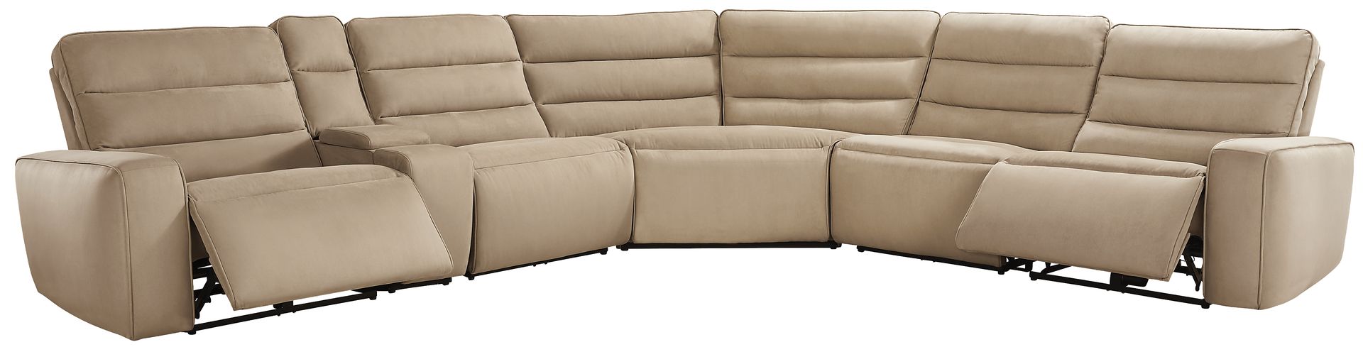 Del Mar Sand 6 Pc Dual Power Sectional - Image 1