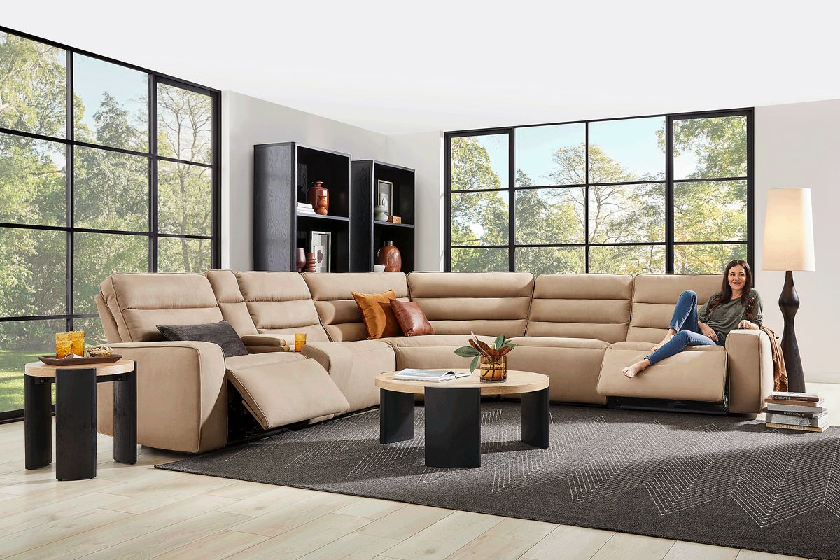 Del Mar Sand 6 Pc Dual Power Sectional