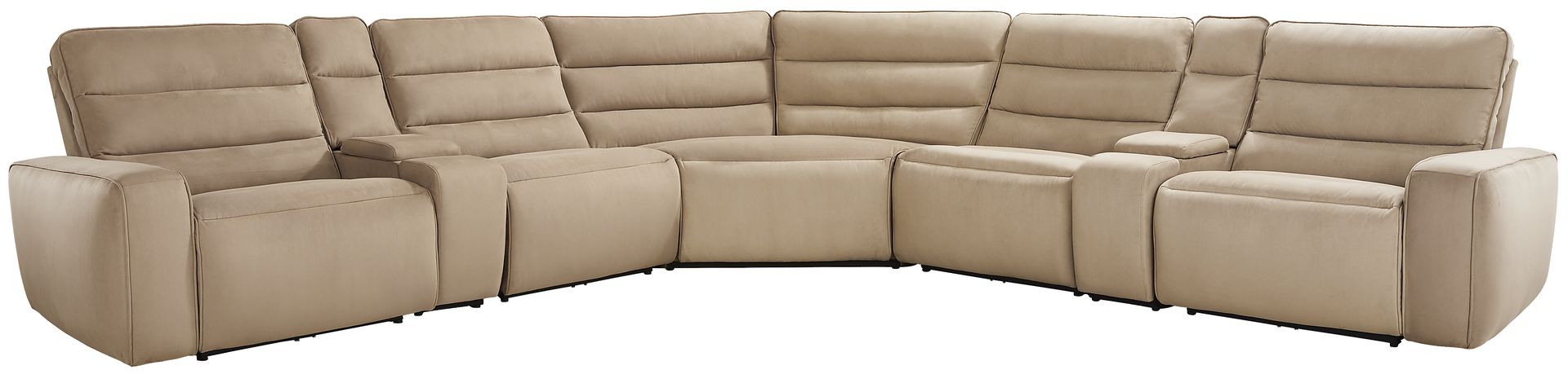 Del Mar Sand 7 Pc Dual Power Sectional - Image 3