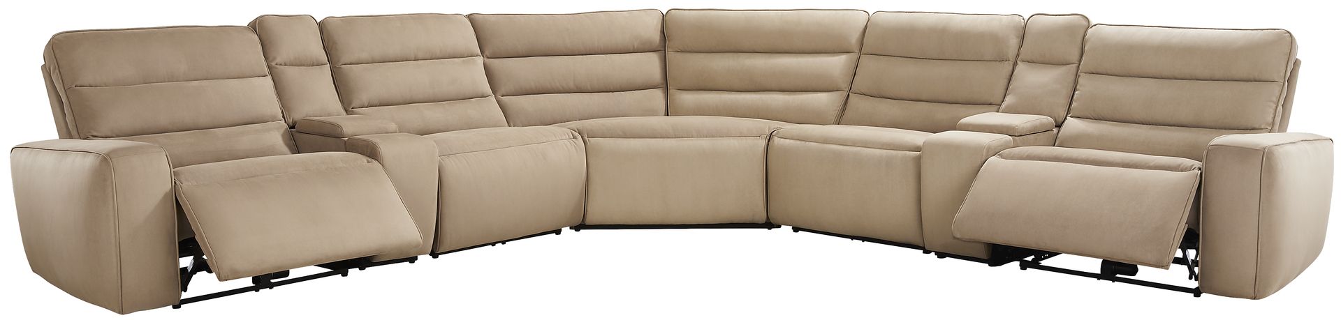 Del Mar Sand 7 Pc Dual Power Sectional - Image 1