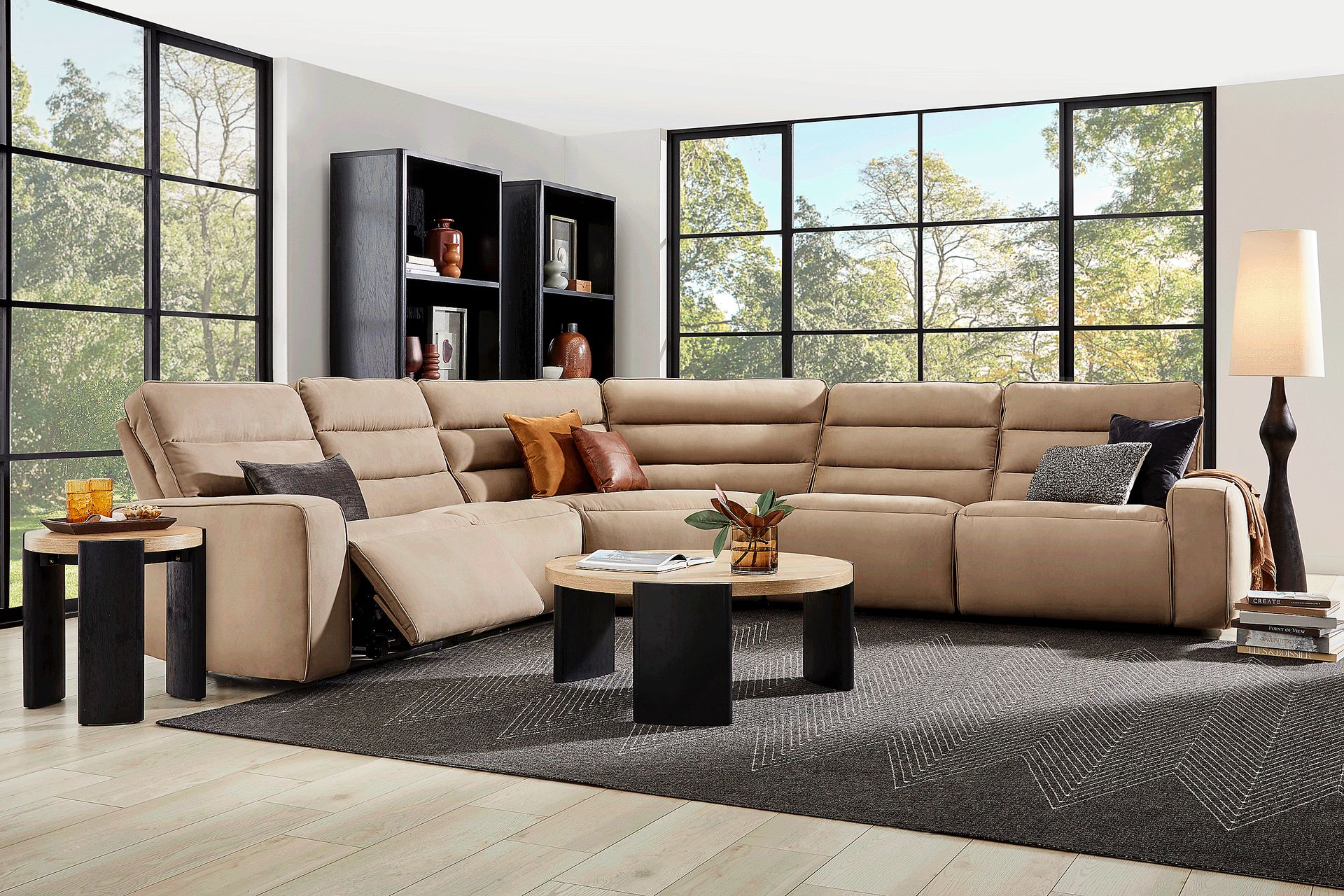Del Mar Sand 8 Pc Dual Power Sectional Living Room - Image 1