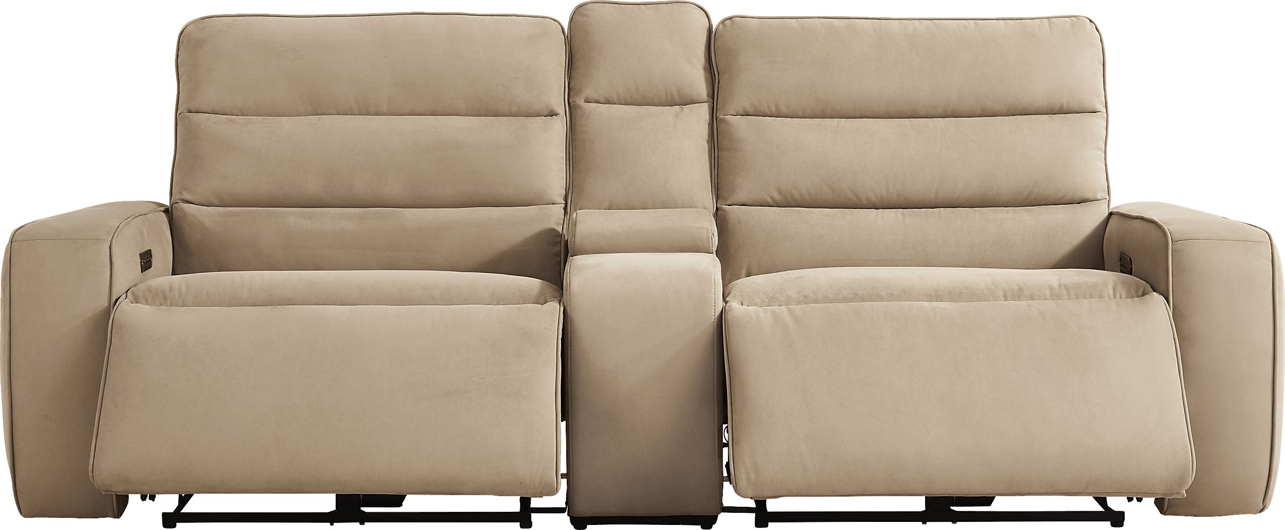 Del Mar Sand Dual Power Reclining Console Loveseat