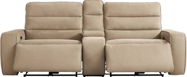 Del Mar Sand Dual Power Reclining Console Loveseat - Thumbnail - Image 3